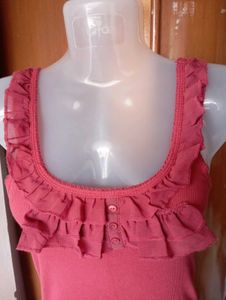 Ruffled Coral Tank Top