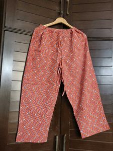 Pink Floral Print Gotta Patti Anarkali Kurta Set