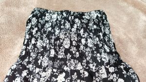 Black &amp; White Floral Skirt