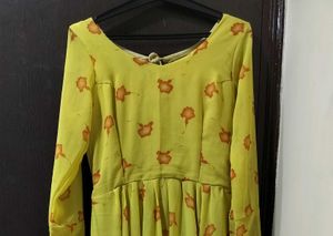 Yellow Floral Print Dress