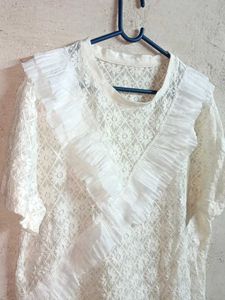See-through Fashion Lace Top White