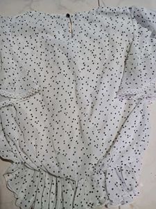 Polka Dot Tie-Front Top