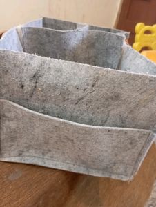 Felt Tote Bag with Leather Handles