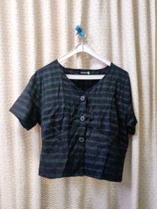 Black Button Down Stripes Shirt