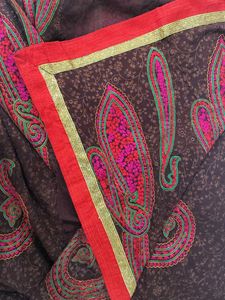 Brown Embroidered Saree(THREAD WORK THROUGHOUT)