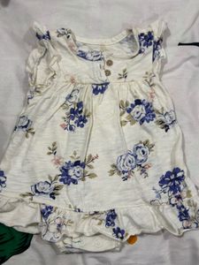 Carters Baby Frock With Attached Romper 0-3 Months