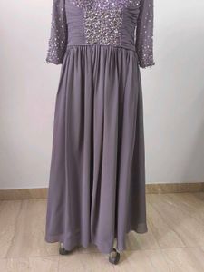Gray Sequin Gown