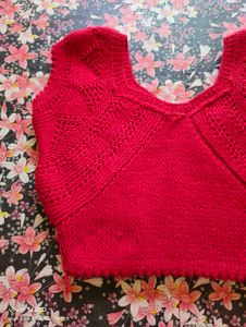 Hand-Knitted Red Balaclava