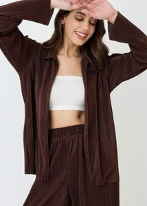 Brown Plisse Co-ords Set | M size