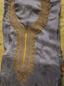 Embroidered Grey Salwar Kameez