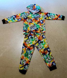 Kids' Colourful Graphic Hoodie & Joggers Set