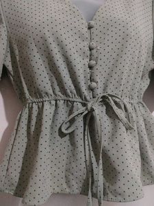 Cute Green Polka Dot Top