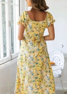 Yellow A-line Dress
