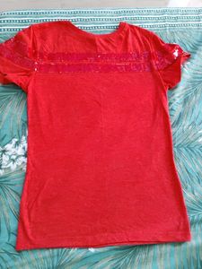 orange Sequin T-Shirt
