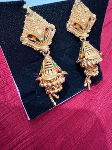 Gold Jhumka Earrings