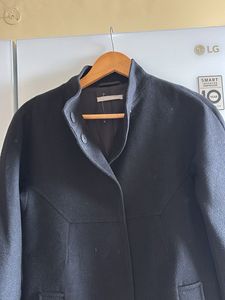 Elegant Black Wool Blend Coat