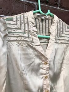Cream Satin Blouse