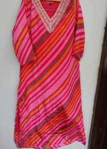ORGANZA STITCHED KURTHI WITH DUPATTA BEAUTIFUL 😍