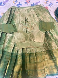 Green silk lehenga with Blouse and dupatta