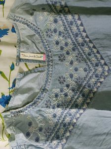 Blue Embroidered Blouse