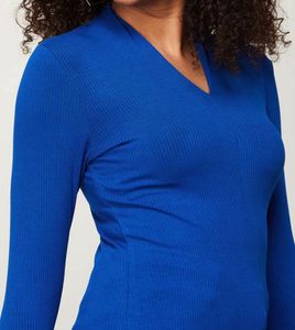 Ribbed Navy Blue Top