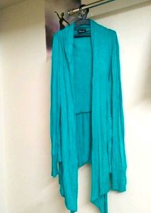 Teal Cardigan Open Style
