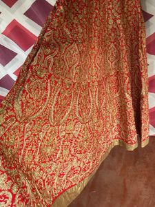 Red &amp; Gold Embroidered Wedding Gown