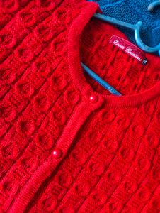 Red Knit Cardigan