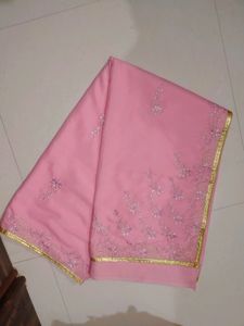 Pink Embroidered Saree