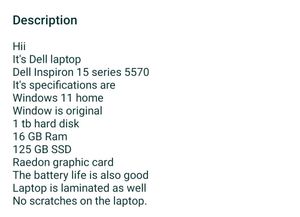 Dell Laptop Fir Office Used