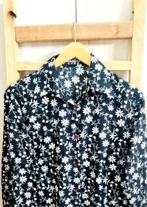 Black Floral Button-Down Shirt Size-36-M