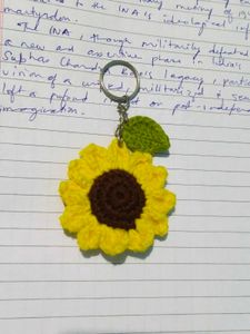 Cute Crochet Sunflower 🌻 Keychain.