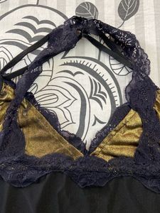 Black Lace Trim Slip Dress