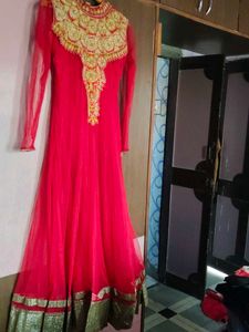 Elegant Red & Gold Anarkali