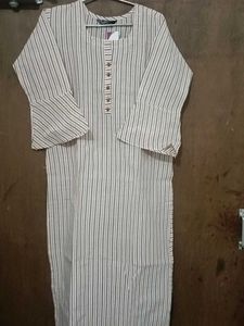 Striped long kurta plazzo set