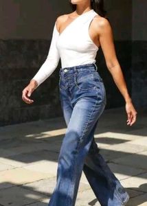 White One-Shoulder Top With Tag