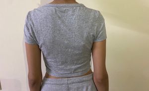 SHEIN basic grey crop top