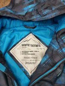 Blue Patterned Hooded Jacket