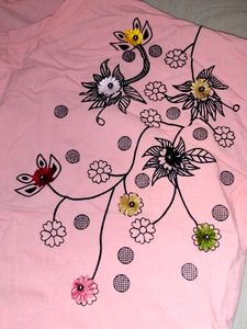 Pink Floral Print Oversized T-Shirt