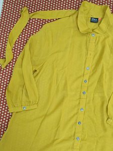 Only Mustard Tie-Neck Tunic