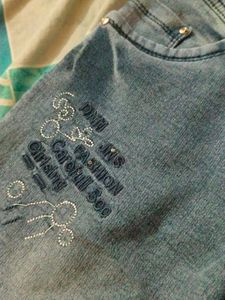 High-Waisted Embellished Jeans