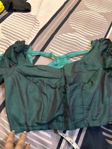 Sea Green Saree With Blouse