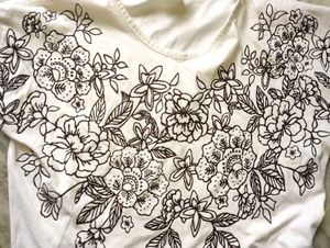 Floral Print White Tee