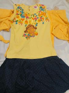 Yellow &#34;Paris&#34; Ruffle Sleeve Top.....1top Free