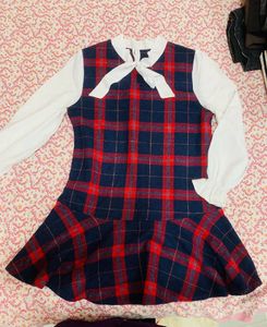 Red Plaid Drop Waist Dress and pink dres