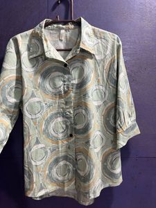 Patterned Button-Down Shirt