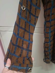 Vintage Plaid Button-Up Top