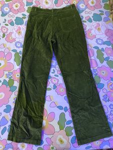 Green Corduroy Flared Pants