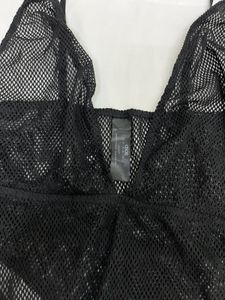 Net Black Thong Bodysuit