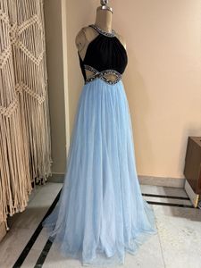 Blue Embellished Very Pretty Backless Gown